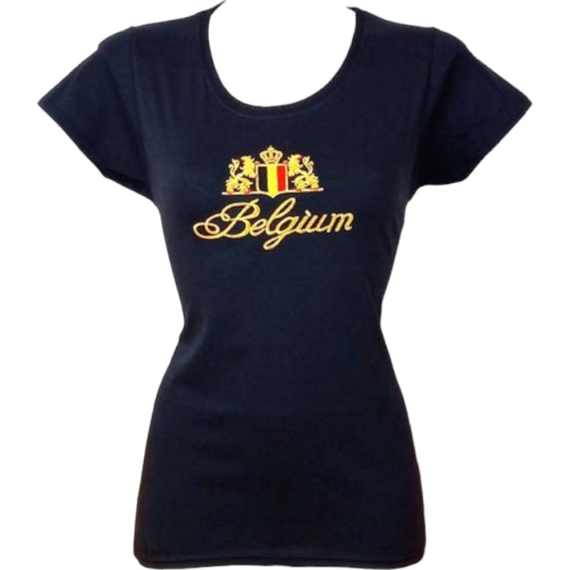 T-shirt ladies Belgium embroidery black L