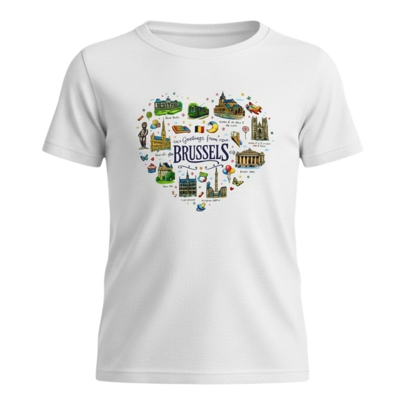 T-Sh kind Brussel hart wit
