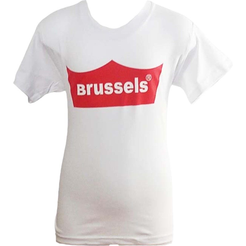T-Shirt Kids Brussels Red Crown White
