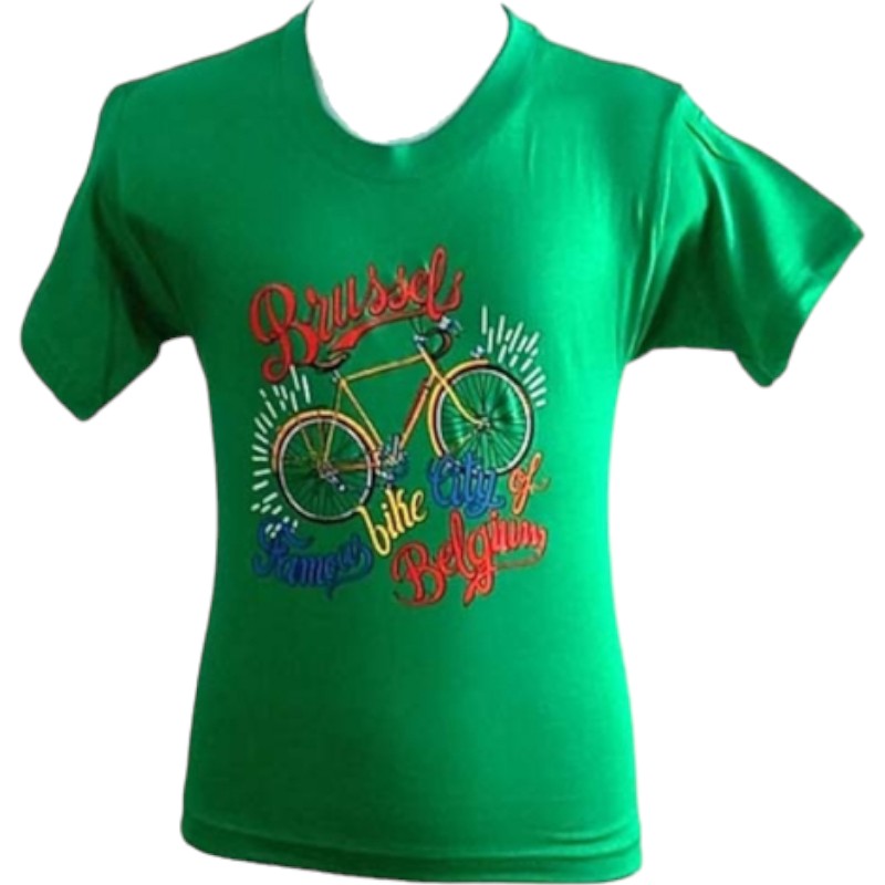 T-shirt kids Brussels famous bike kelly green L