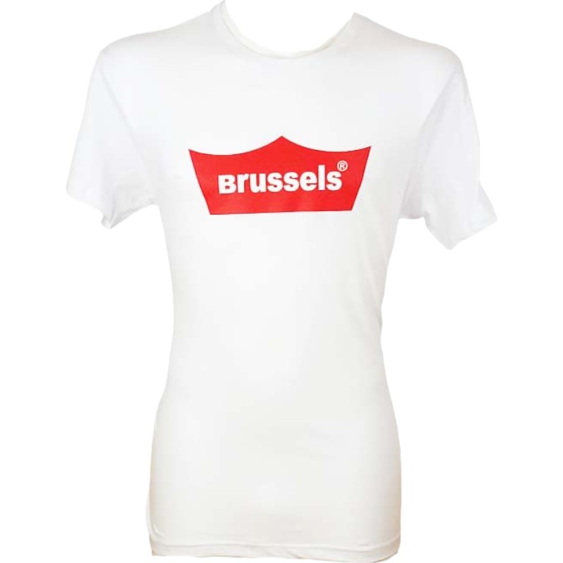 T-Shirt Adults Brussels Red Crown White