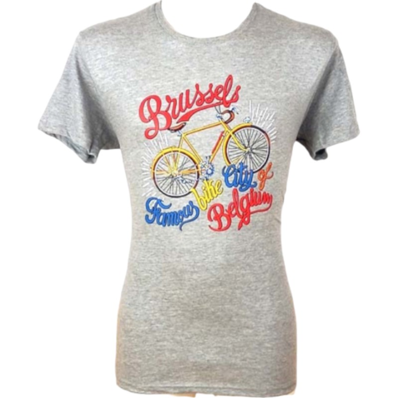 T-shirt adults Brussels famous bike grey L