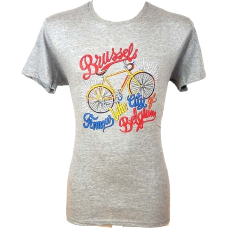 T-Shirt Adults Brussels Famous Bike Grey