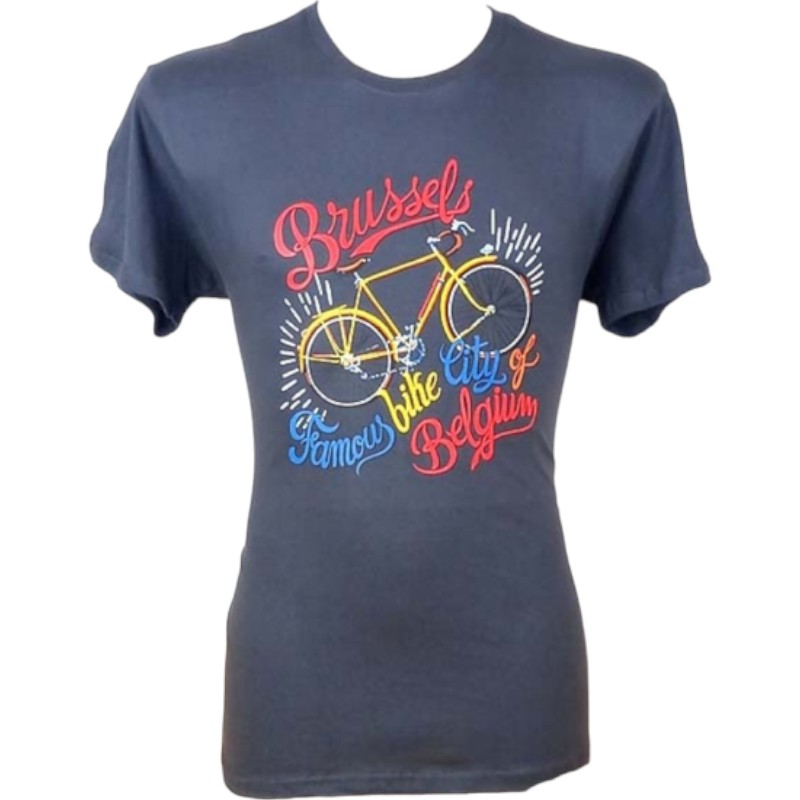 T-shirt adults Brussels famous bike charcoal L