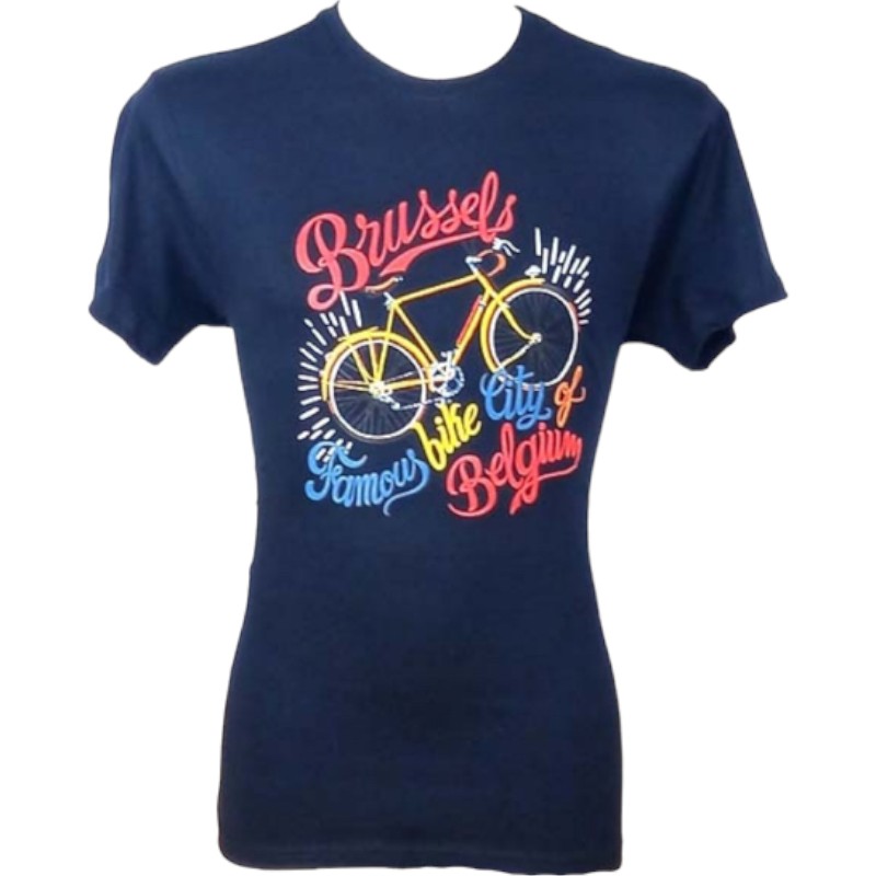 T-shirt adults Brussels famous bike navy L