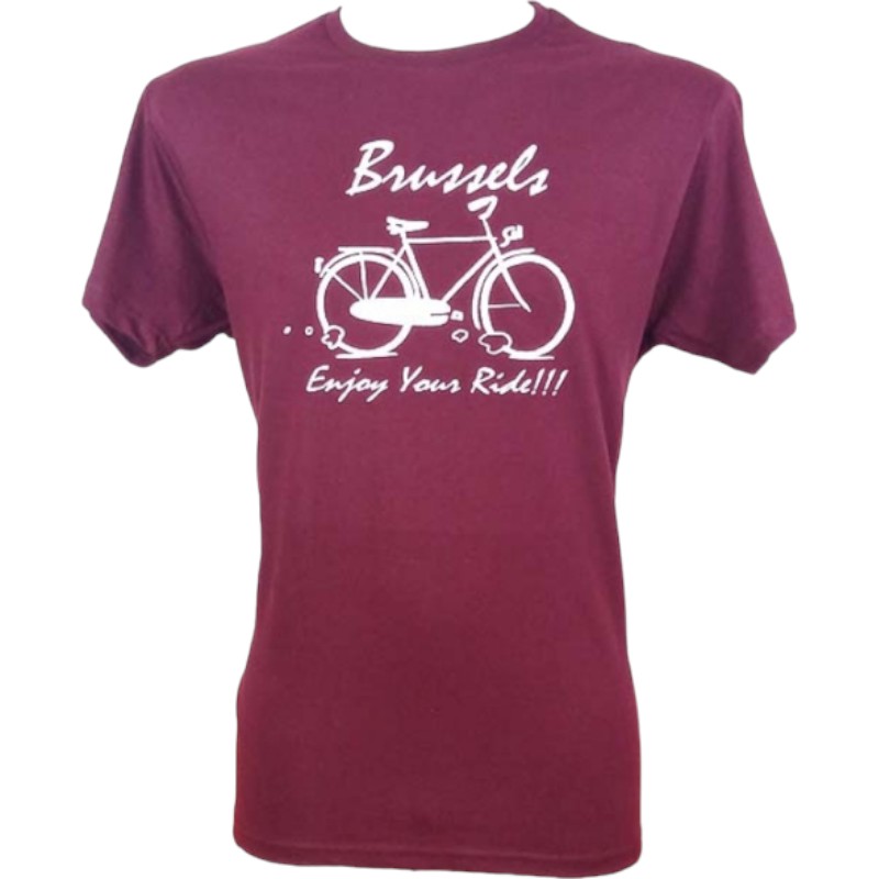 T-shirt adults Brussels ride burgundy L