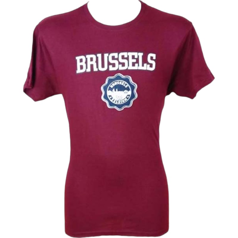 T-shirt adults Brussels fl burgundy L