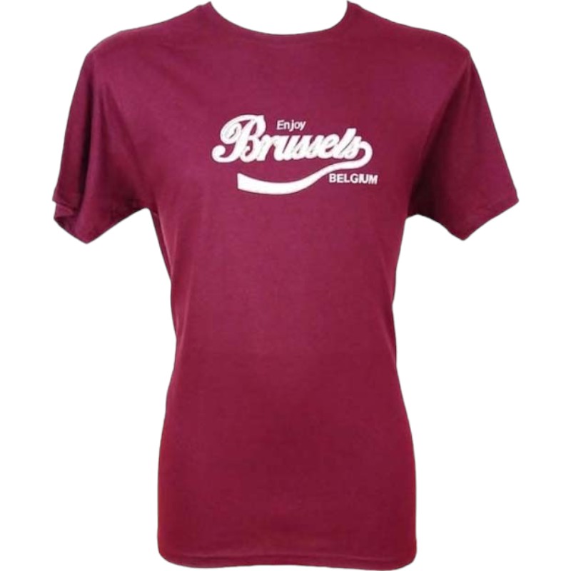 T-shirt adults Brussels enjoy burgundy L