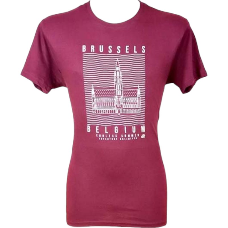 T-shirt adults Brussels summertime burgundy L