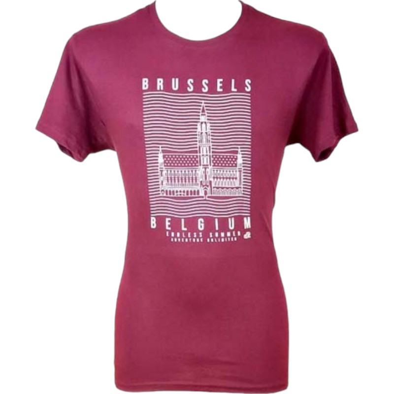 T-Shirt Adults Brussels Summertime Burgundy