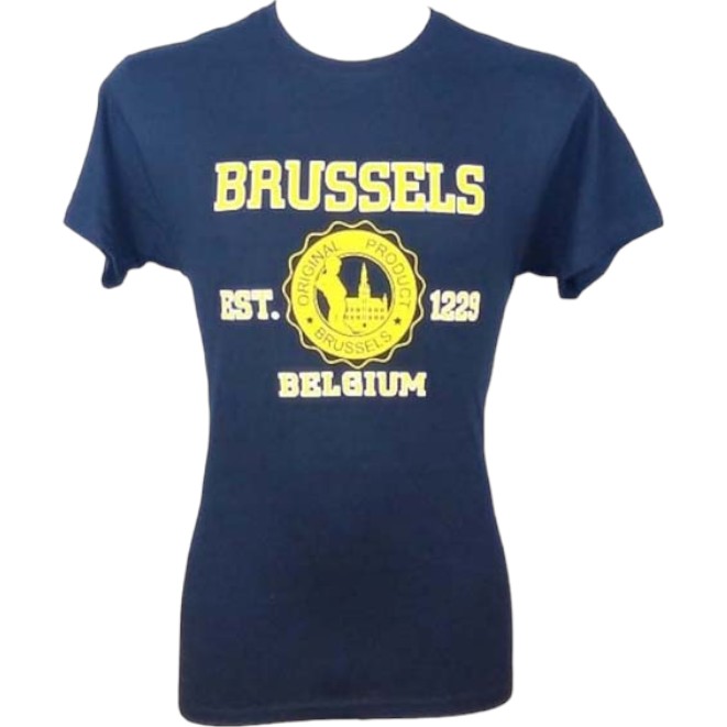 T-shirt adults Brussels yellow navy L