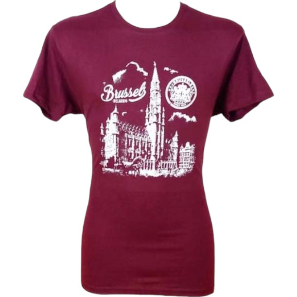 T-shirt adults Brussels hv burgundy L