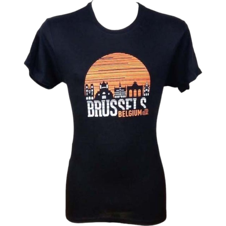 T-shirt adults Brussels sunset black L