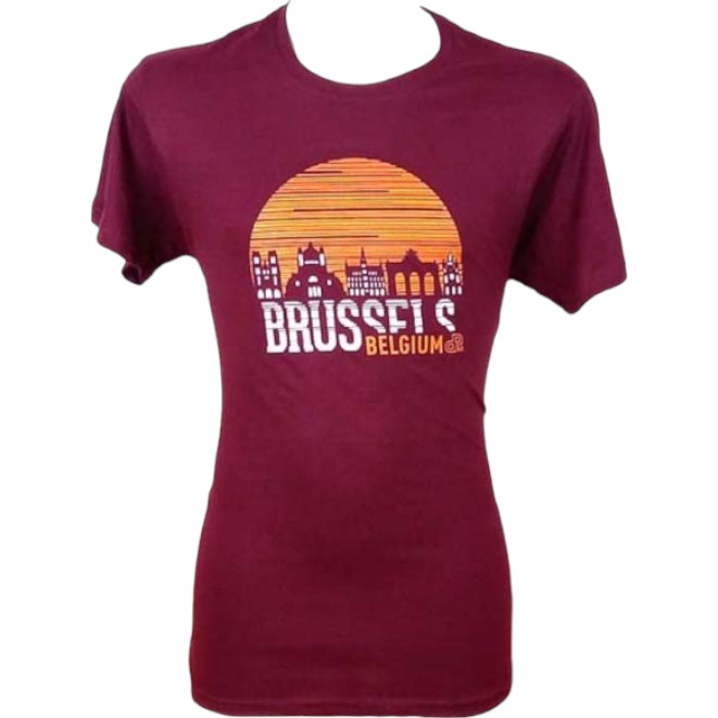 T-Shirt Adults Brussels Sunset Burgundy