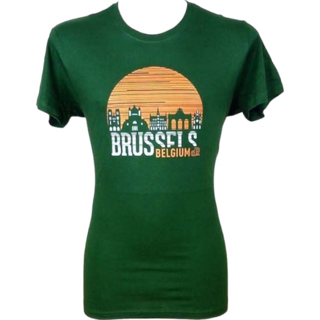 T-Shirt Adults Brussels Sunset Bottle Green