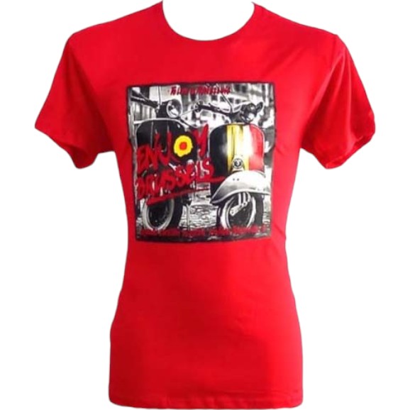 T-Shirt Adults Brussels Vespa Red 