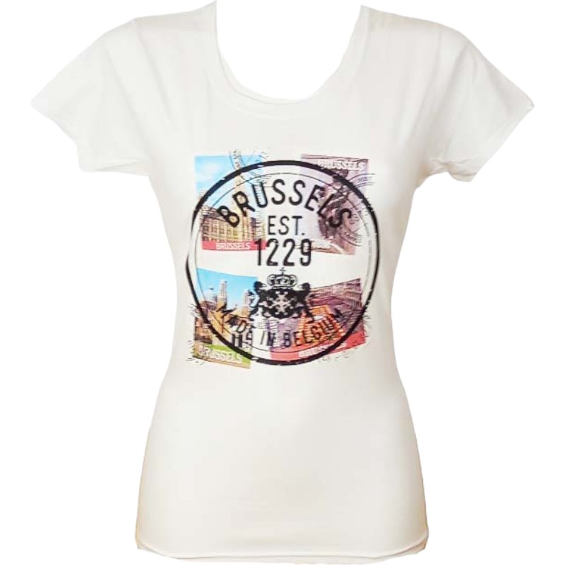 T-Shirt Ladies Brussels Post White