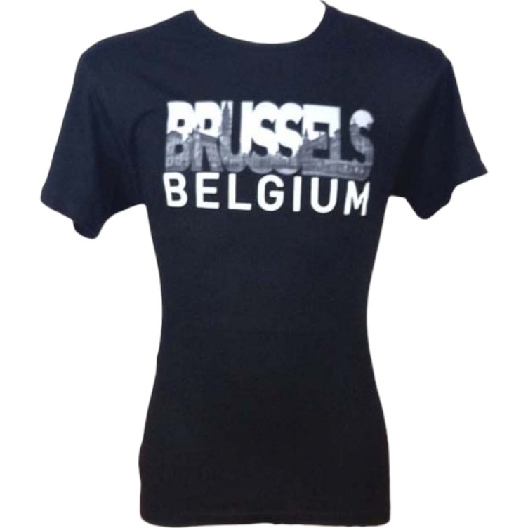 T-shirt adults Brussels panorama black L