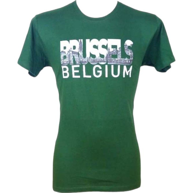 T-shirt adults Brussels panorama green L