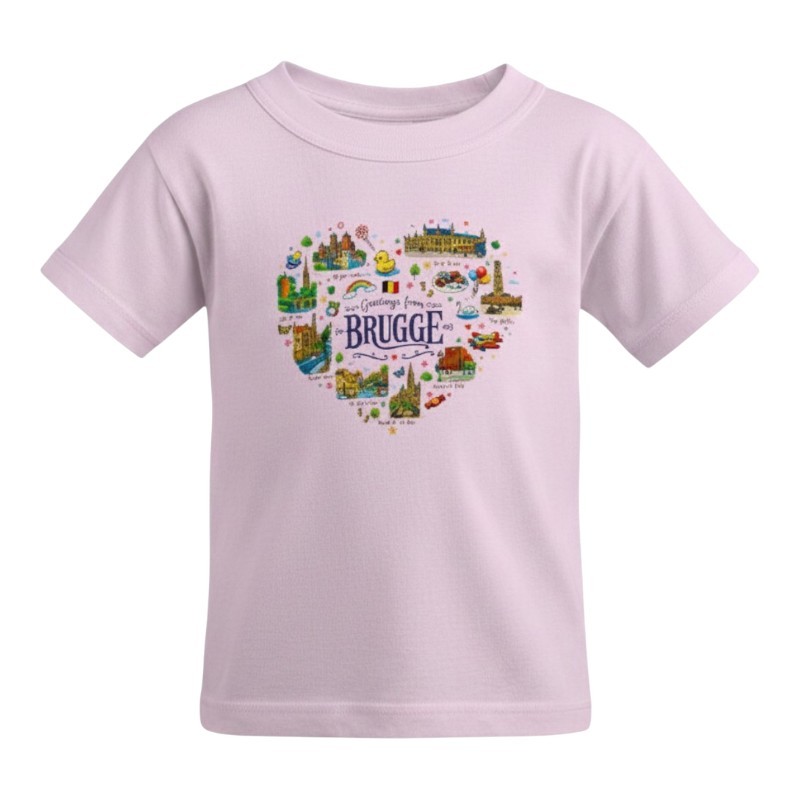T-Sh kind Brugge hart roze