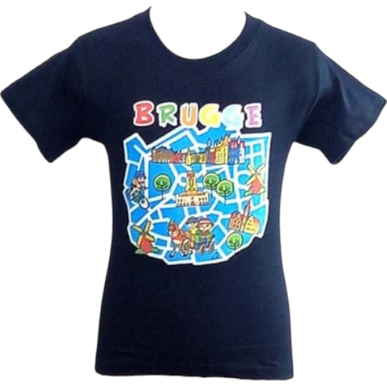 T-Shirt Kids Brugge Map Navy