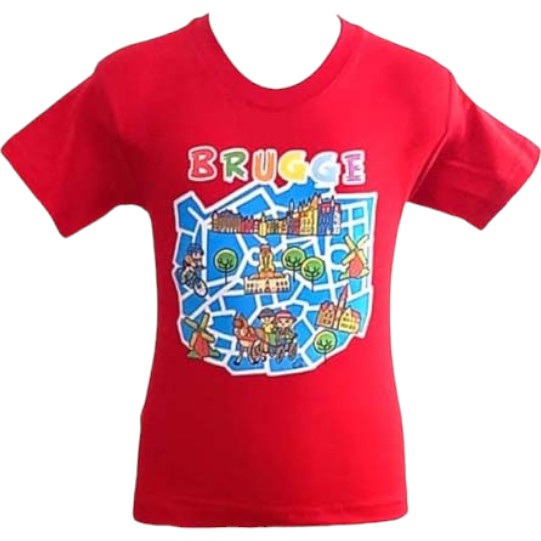 T-Shirt Kids Brugge Map Red