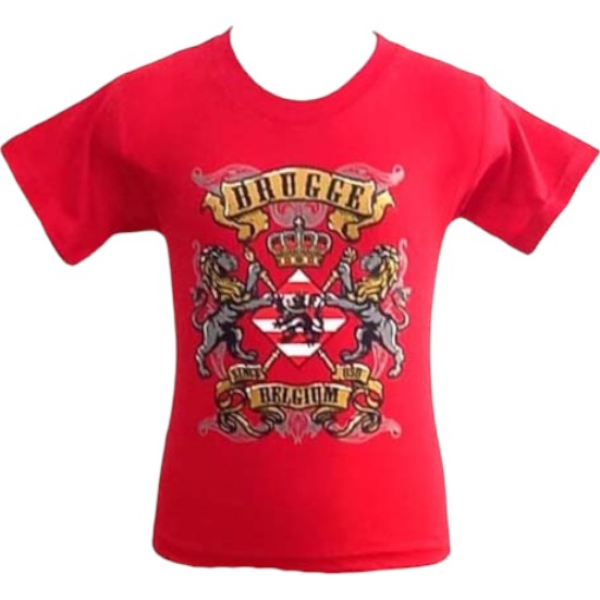 T-Shirt Kids Brugge Shield Red