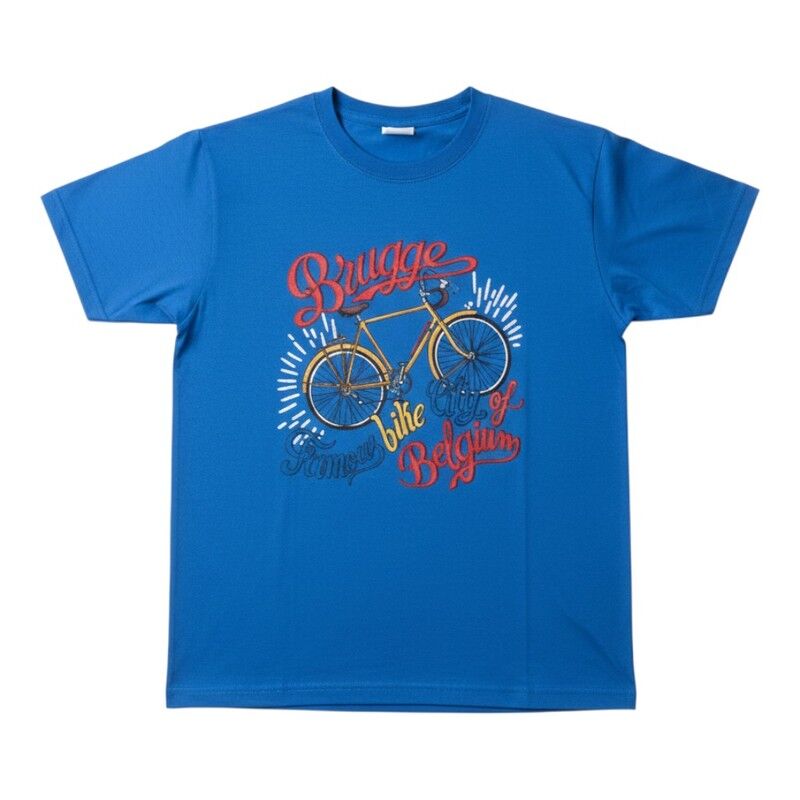 T-shirt kind Brugge famous bike blue1-2