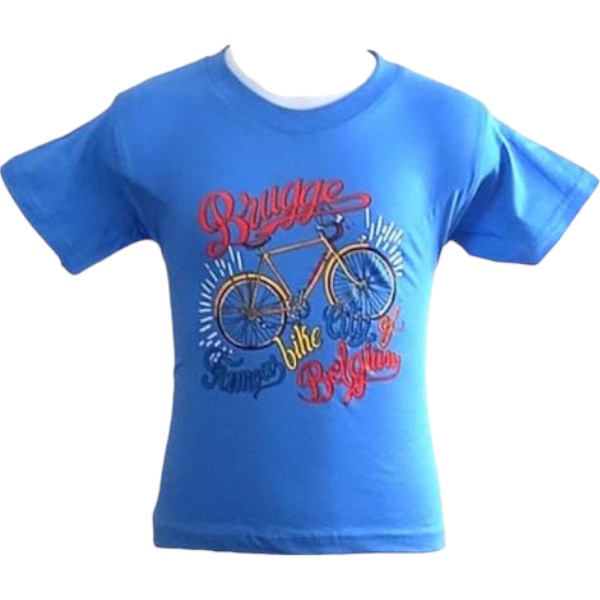 T-shirt kids Brugge famous bike azur L