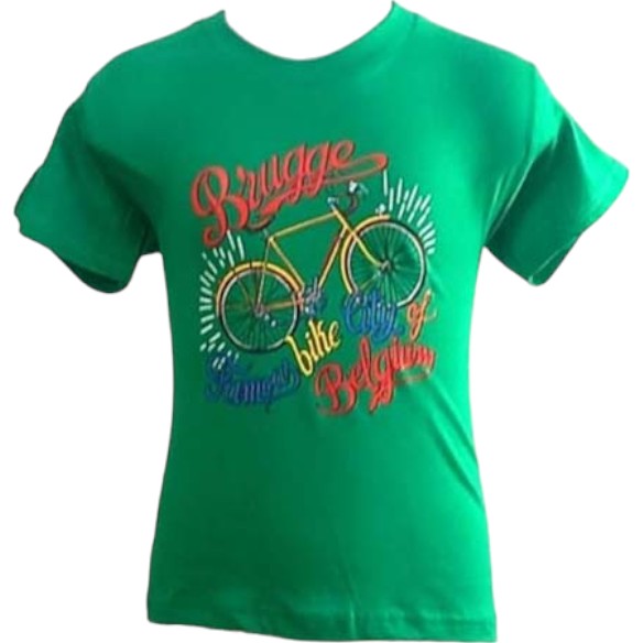 T-Shirt Kids Brugge Famous Bike Green