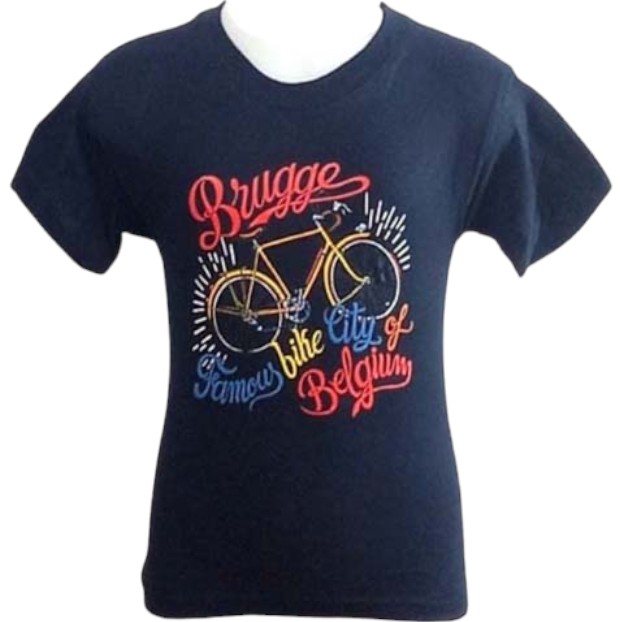 T-Shirt Kids Brugge Famous Bike Navy