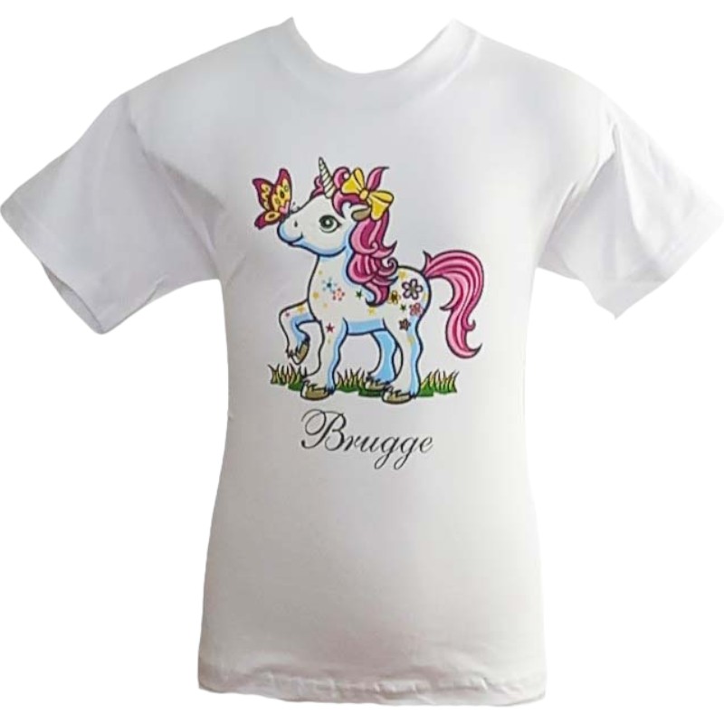 T-Shirt Kids Brugge Unicorn White