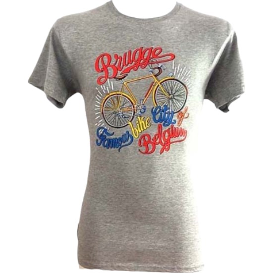 T-shirt adults Brugge famous bike grey L