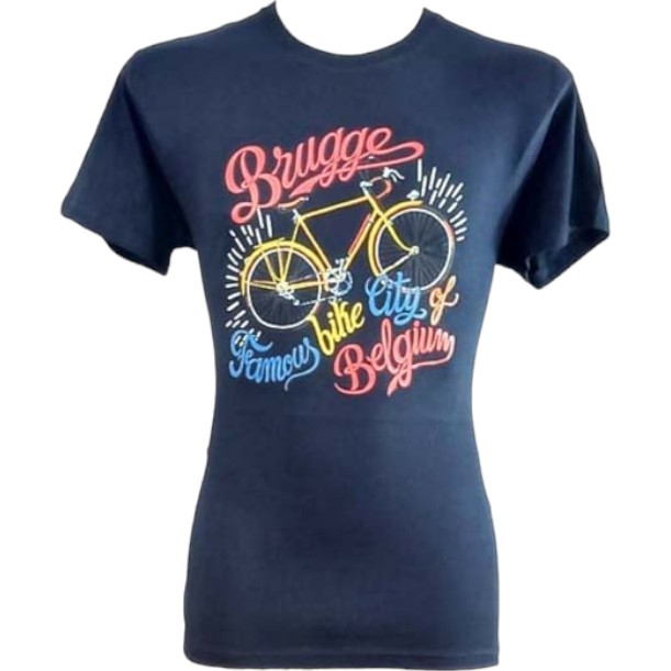 T-Shirt Adults Brugge Famous Bike Navy