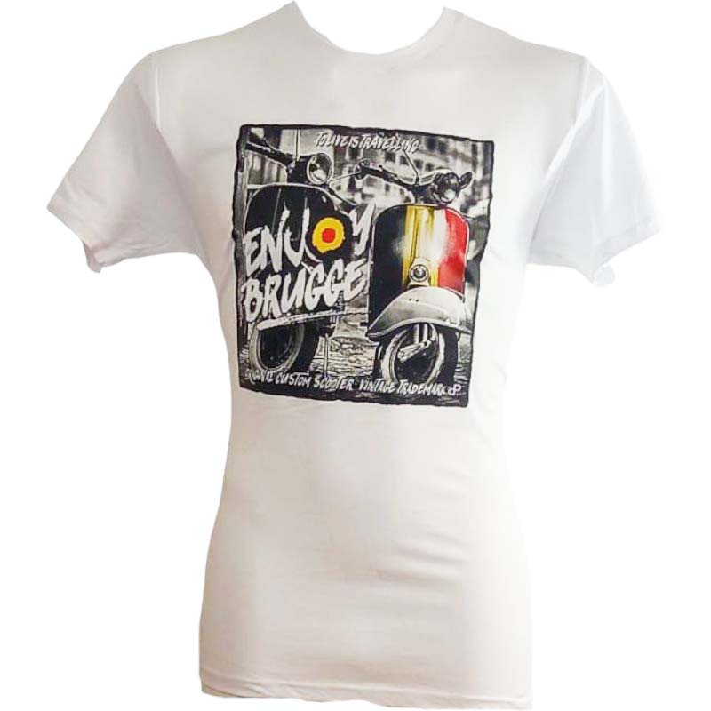 T-Shirt Adults Brugge Vespa White
