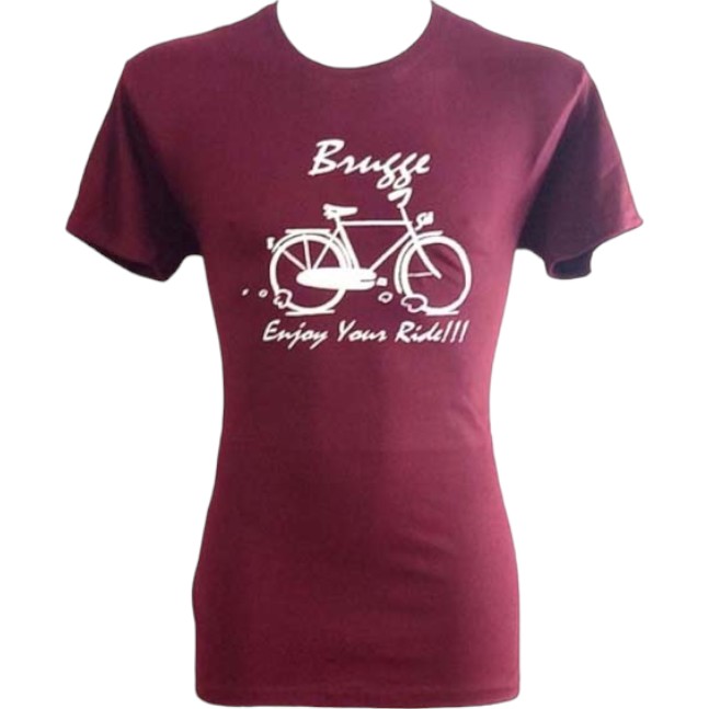 T-shirt adults Brugge ride burgundy L