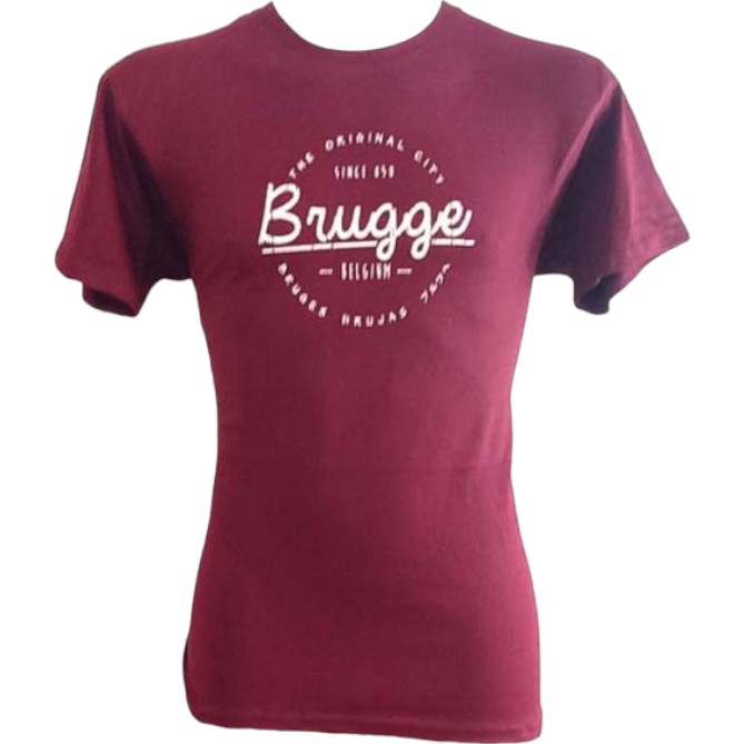 T-shirt adults Brugge original burgundy L