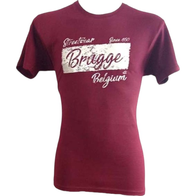 T-Shirt Adults Brugge Streetwear Burgundy