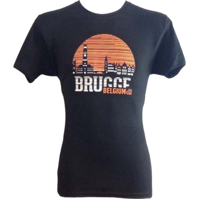 T-shirt adults Brugge sunset black L