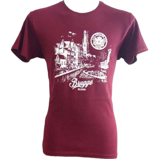 T-Shirt Adults Brugge Kaai Burgundy