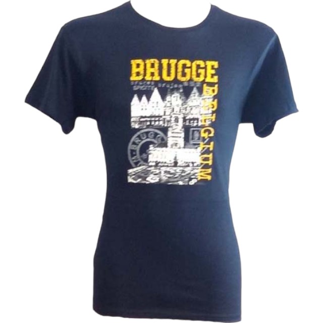 T-shirt adults Brugge stamp navy L