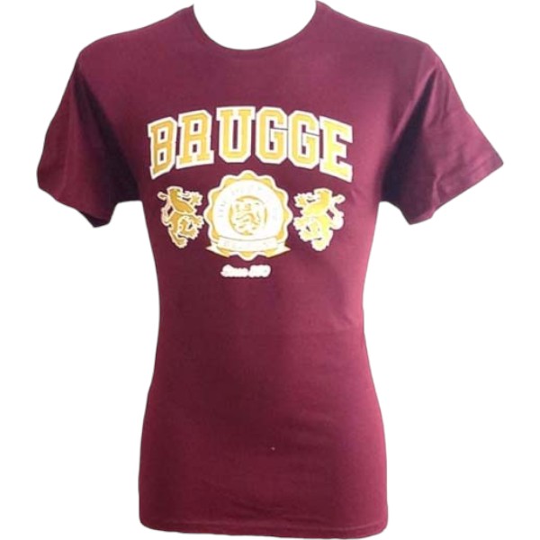 T-shirt adults Brugge 2 lions burgundy L