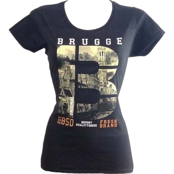 T-Shirt Ladies Brugge "B" Black