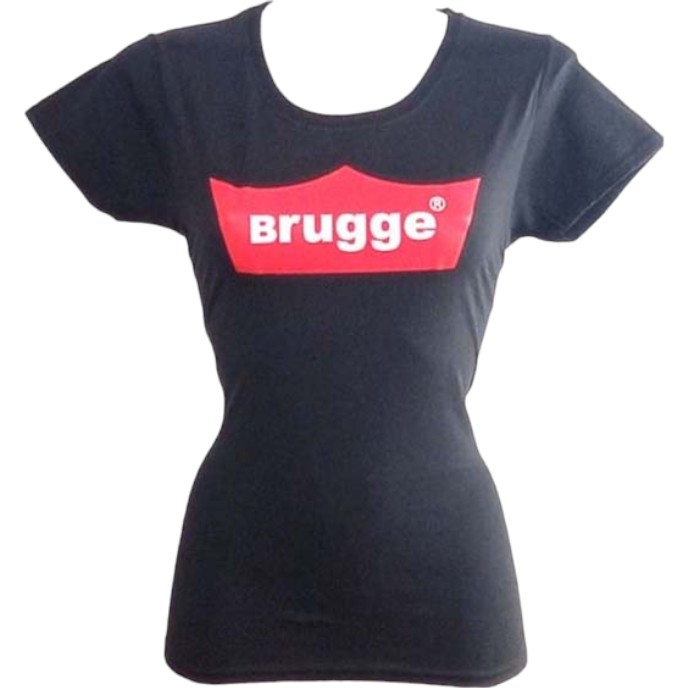 T-Shirt Ladies Brugge Red Crown Black