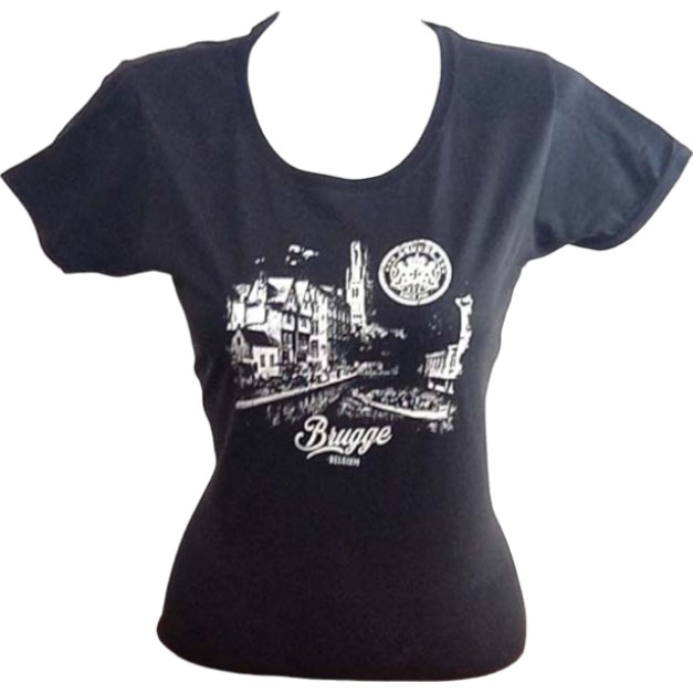 T-Shirt Ladies Brugge Kaai Black