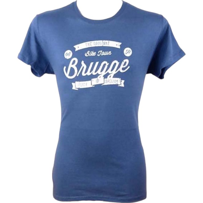 T-shirt adults Brugge bike town denim L