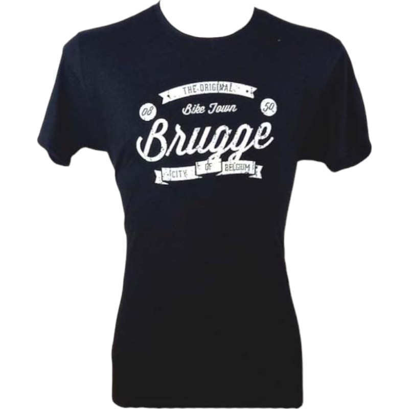 T-shirt adults Brugge bike town black L