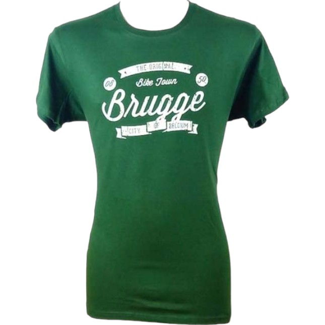 T-shirt adults Brugge bike town green L