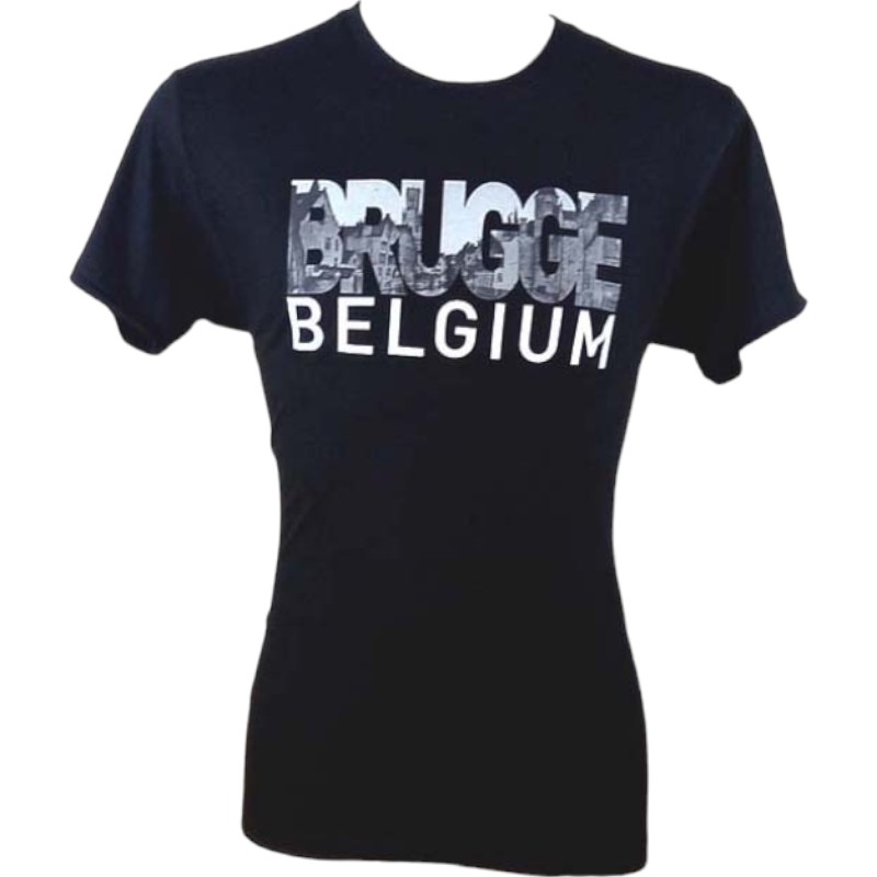 T-Shirt Adults Brugge Panorama Black