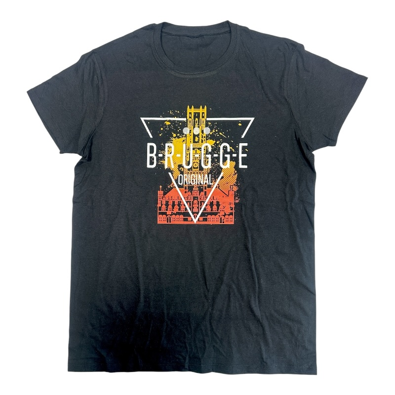 T-Sh Brugge oranje driehoek zwart S